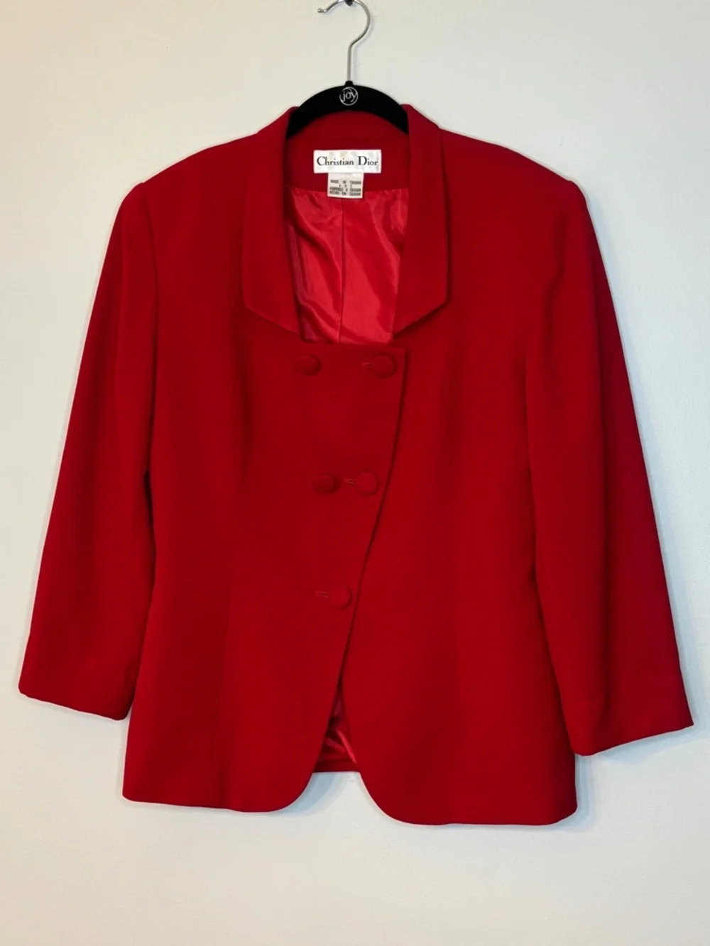 Vintage Christian Dior Red Power Blazer